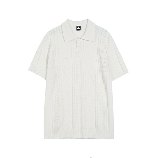 Jacquard Knit Geo Polo