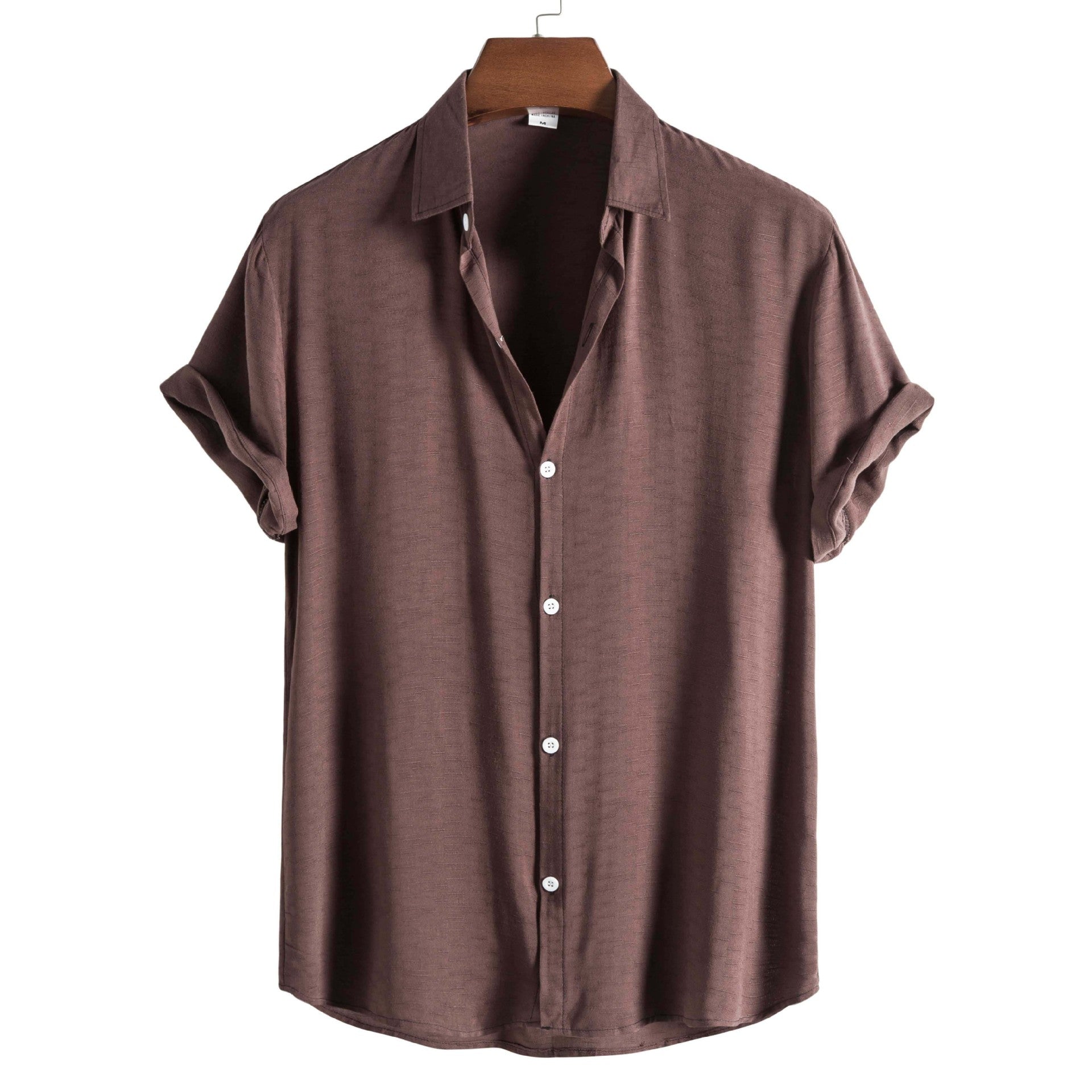 Cuban Collar Patterned Short Sleeve Shirt